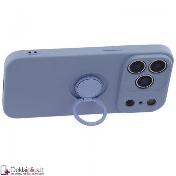 Guminis dėklas su žiedu - šviesiai violetinis (Apple Iphone 17 Pro/Iphone 18 Pro)